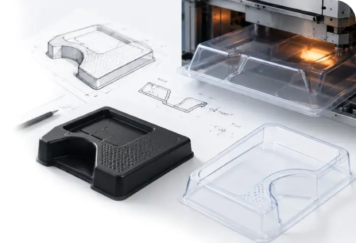 Termoform kalıp tasarımı 3D model